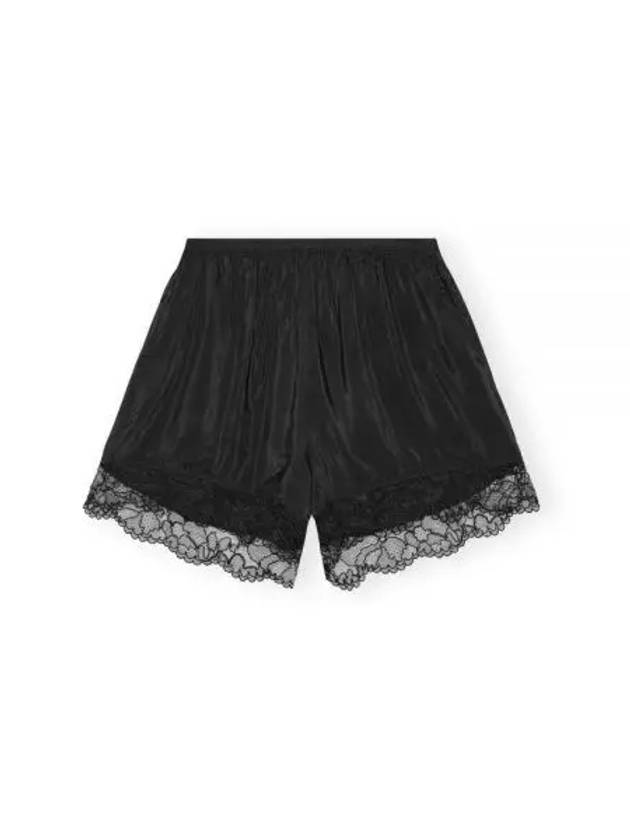 Viscose Harbotal Elasticated Shorts Black - GANNI - BALAAN 2