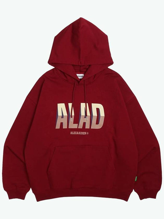 3D logo hoodie burgundy - ALEX&AIDEN - BALAAN 1