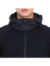 Men's Soft Cotton Zip Up Hoodie Navy - STONE ISLAND - BALAAN 8