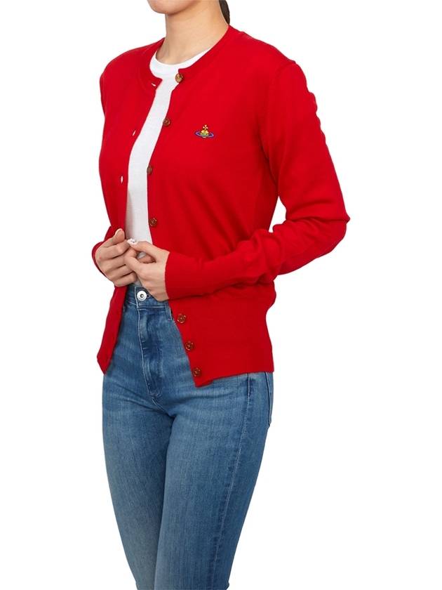 Bea Logo Wool Cardigan Red - VIVIENNE WESTWOOD - BALAAN 6