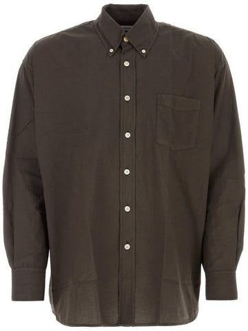 Borrowed Button Down Long Sleeve Shirt Brown - OUR LEGACY - BALAAN 1