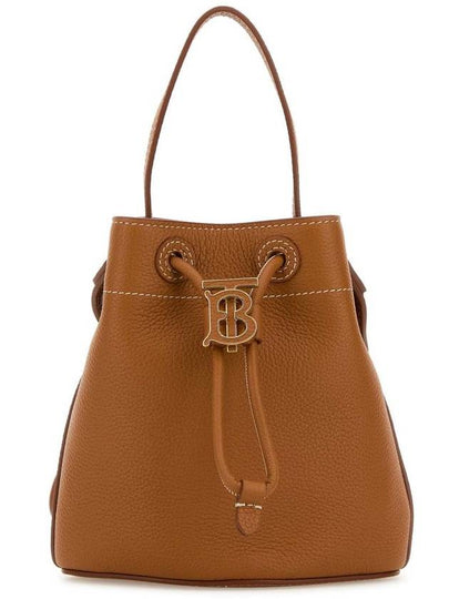 TB Mini Leather Bucket Bag Warm Russet Brown - BURBERRY - BALAAN 2