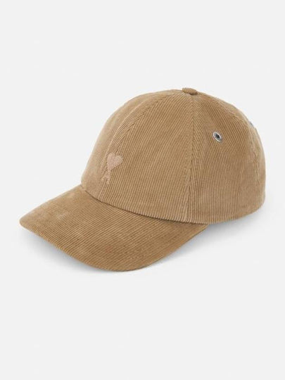 De Coeur Embroidered Corduroy Ball Cap Sand - AMI - BALAAN 2