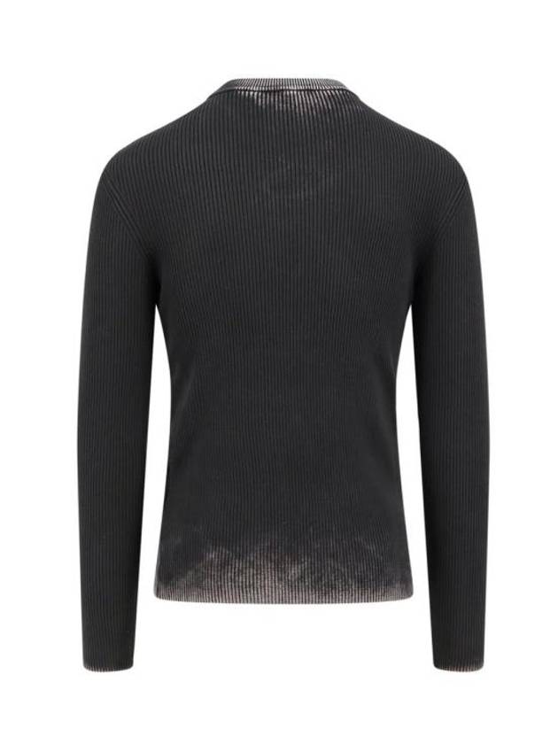 K Darin Logo Detail Knit Top Black - DIESEL - BALAAN 3