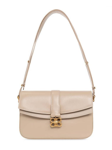 Women's BB Buckle Flap Shoulder Bag Beige - BALENCIAGA - BALAAN 1