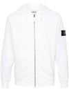 Men's Garment Dyed Malfile Zip Up Hoodie White - STONE ISLAND - BALAAN 2