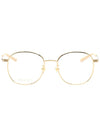 Eyewear Square Metal Glasses Gold - GUCCI - BALAAN.