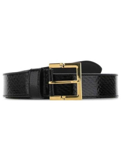 Snake Leather Belt Black - SAINT LAURENT - BALAAN 2