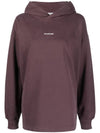 Studios Logo Overfit Cotton Hooded Top Purple - ACNE STUDIOS - BALAAN.