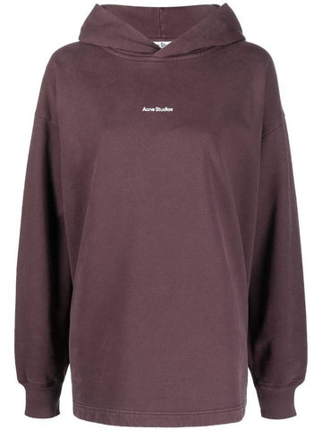 Logo Print Hooded Top Purple - ACNE STUDIOS - BALAAN 1