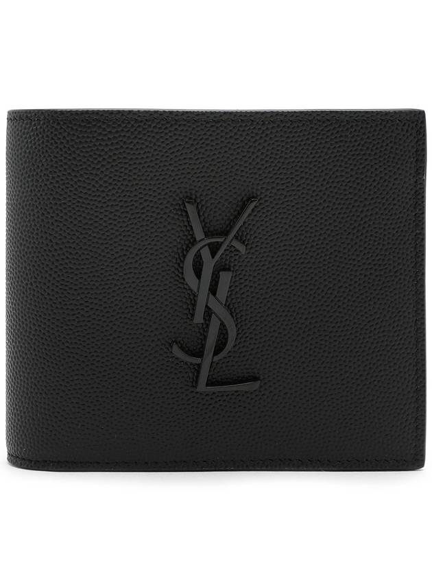 Cassandre  Leather Half Wallet Black - SAINT LAURENT - BALAAN 2