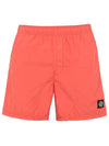 Logo Patch Brushed Nylon Swim Shorts Orange - STONE ISLAND - BALAAN 2