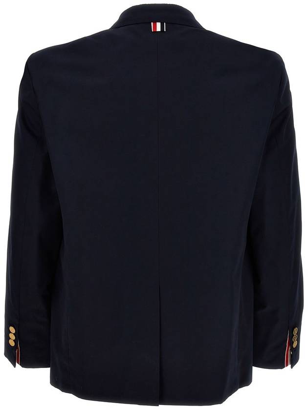 Typewriter Cloth Grosgrain Placket Sport Jacket Navy - THOM BROWNE - BALAAN 3