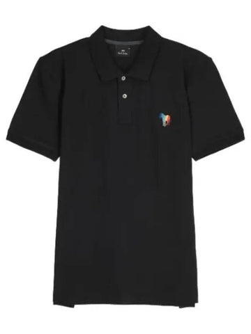 New zebra embroidered logo polo shirt black - PAUL SMITH - BALAAN 1