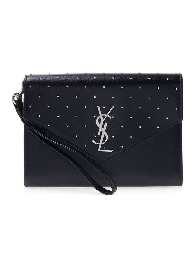 Cassandre Stud Clutch Bag Black - SAINT LAURENT - BALAAN 2