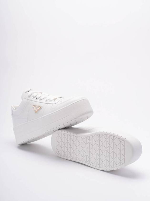 Downtown Bold Leather Low Top Sneakers White - PRADA - BALAAN 5