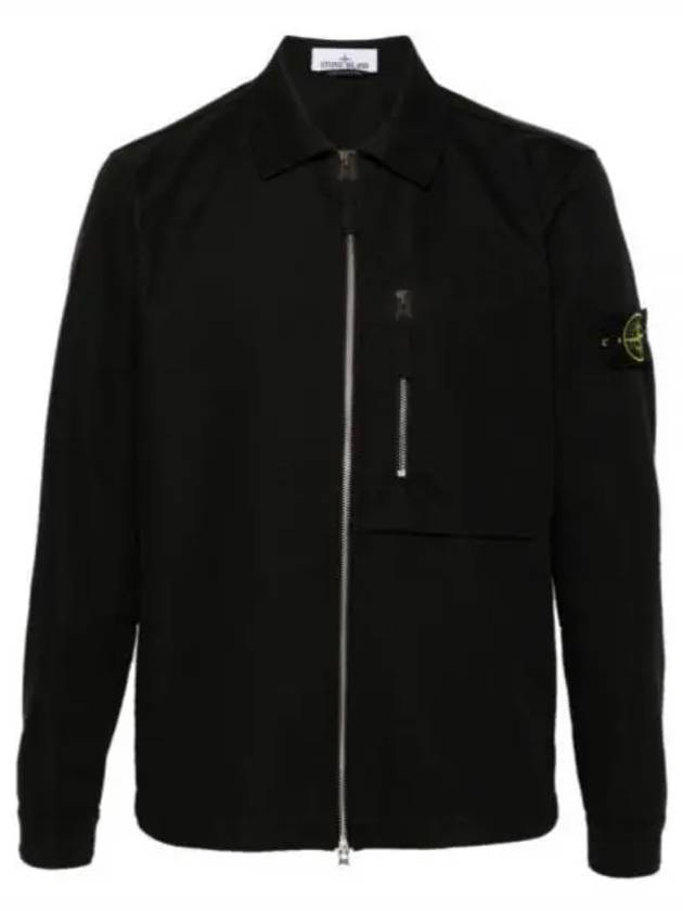 11103 Cotton Nylon Drill Overshirt Jacket Black - STONE ISLAND - BALAAN 2