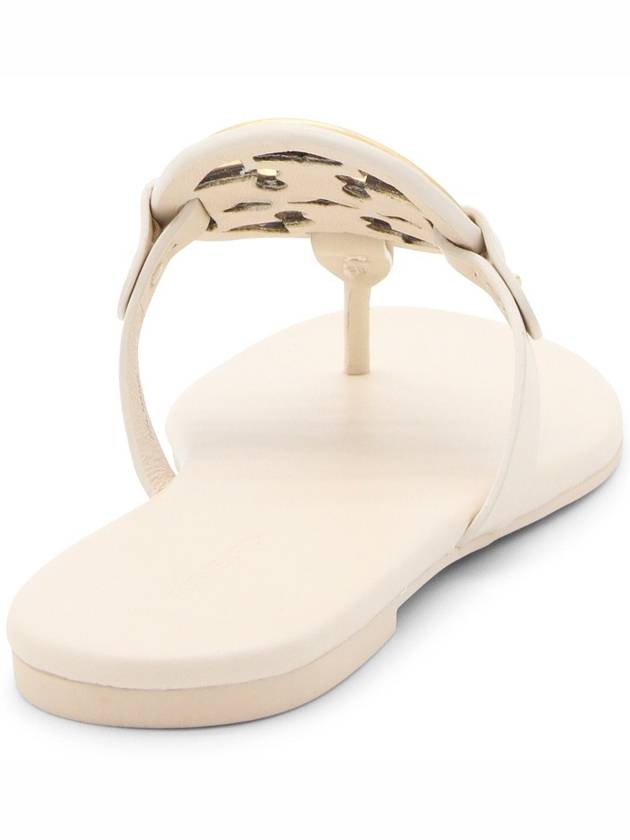 Women's Metal Miller Soft Flip Flops White - TORY BURCH - BALAAN 4