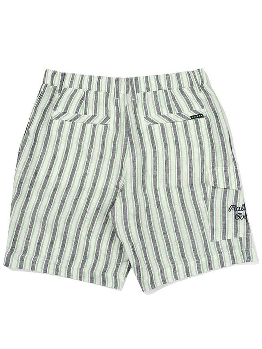 Striped short pants GREEN MAN - MALBON GOLF - BALAAN 2