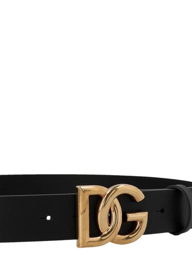 Logo Leather Belt Black Gold - DOLCE&GABBANA - BALAAN 4