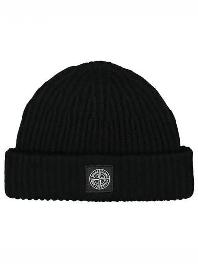 N22C3 Full Rib RWS Wool Beanie Black - STONE ISLAND - BALAAN 2