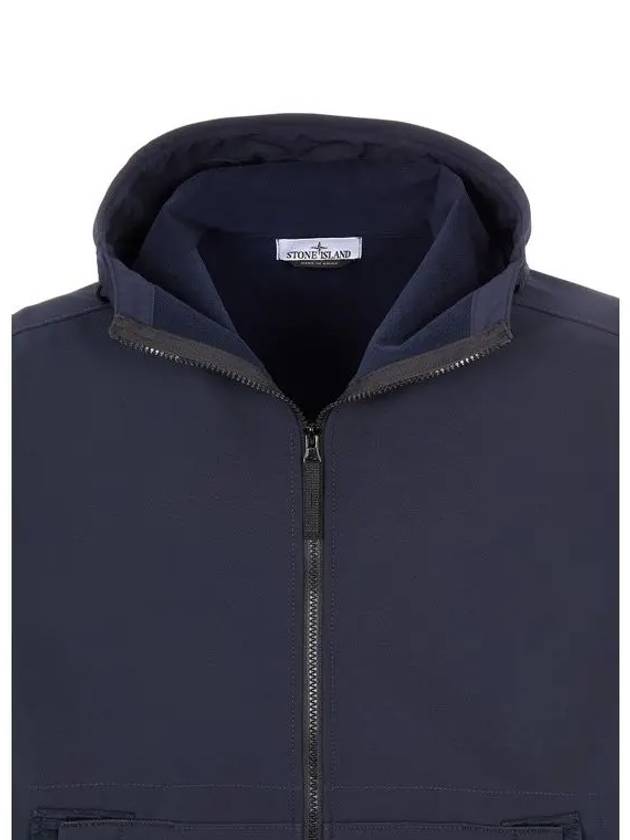 Men's Wappen Patch Softshell Zip Up Hoodie Navy - STONE ISLAND - BALAAN 4