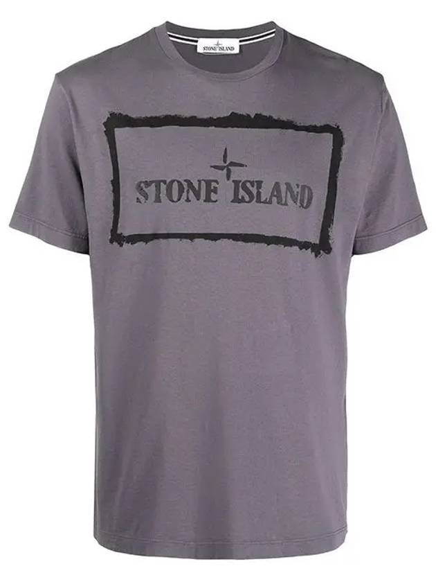 Stencil One Logo Short Sleeve T-Shirt Charcoal - STONE ISLAND - BALAAN 1