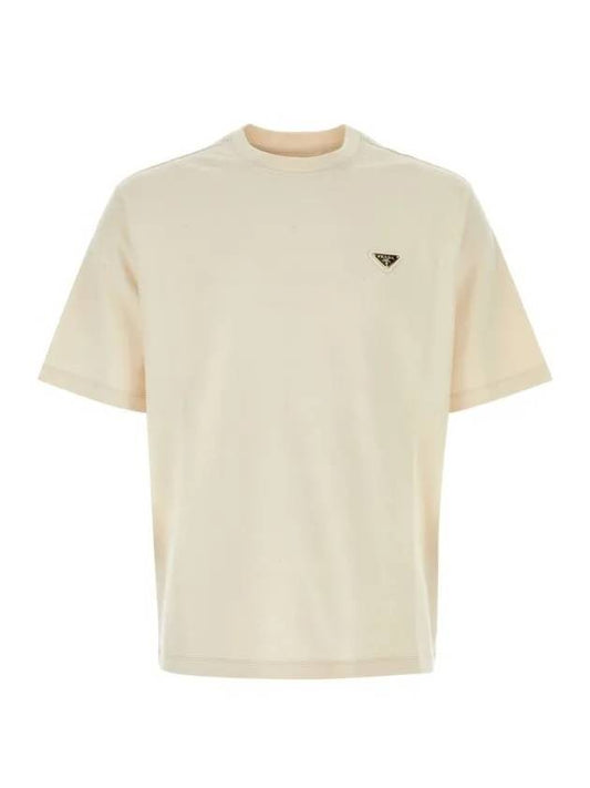 Cotton Short Sleeve T-Shirt Natural - PRADA - BALAAN 2