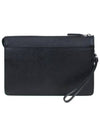 Saffiano Metal Triangle Logo Clutch Bag Black - PRADA - BALAAN.