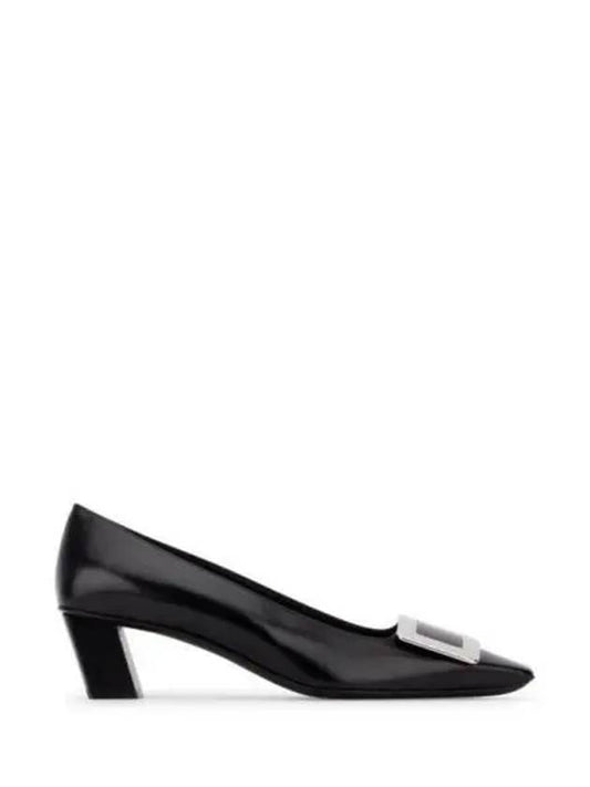 Women's Buckle Patent Leather 45mm Square Toe Pumps Heel Black - ROGER VIVIER - BALAAN 2