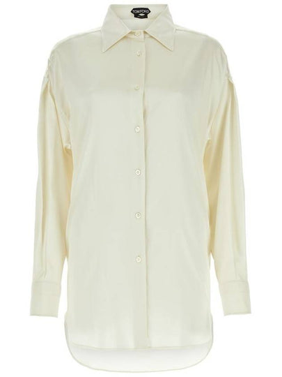 Silk Satin Shirt White - TOM FORD - BALAAN 2