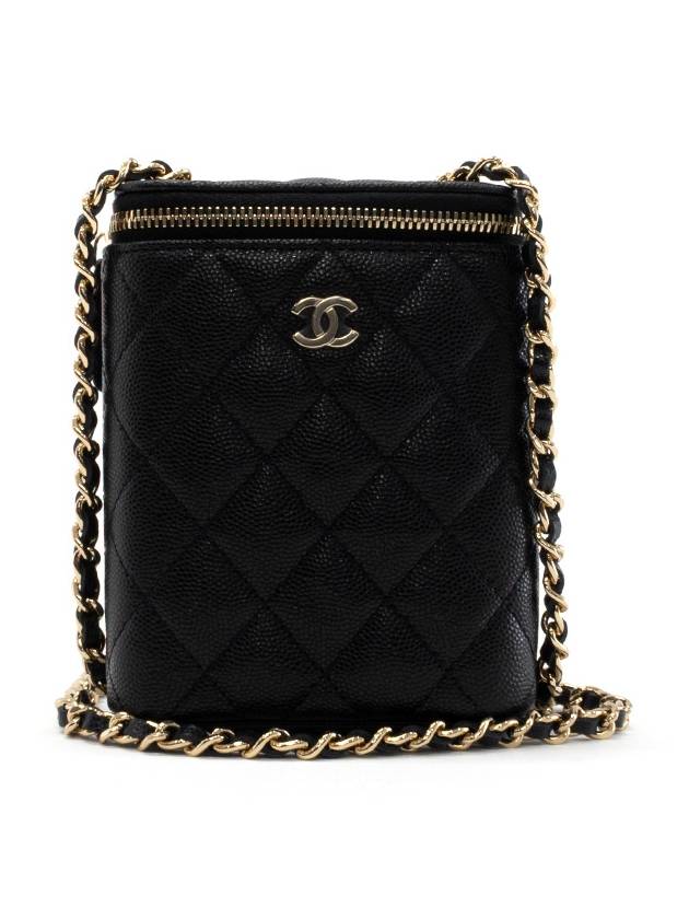 Classic chain cosmetic mini bag caviar black champagne gold AP2195 - CHANEL - BALAAN 3