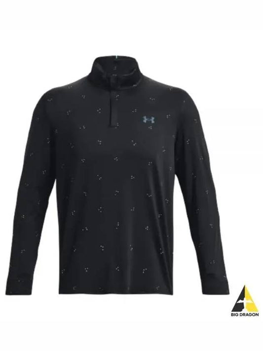 Men's Playoff Printed Half Zip Long Sleeve T-Shirt Black - UNDER ARMOUR - BALAAN 2