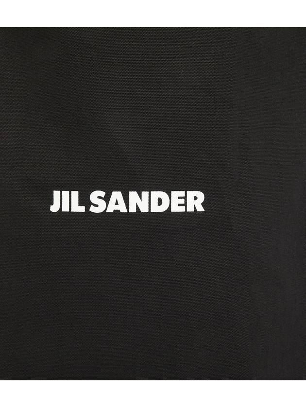 Logo Print Large Cotton Tote Bag Black - JIL SANDER - BALAAN 8