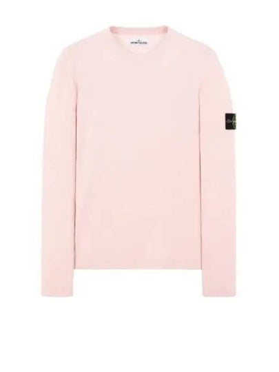 Raw Hand Cotton Crewneck Knit Top Pink - STONE ISLAND - BALAAN 2