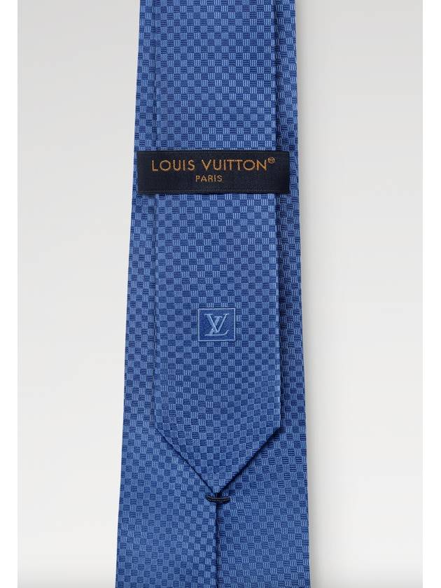 Men's Micro Damier Tie Blue - LOUIS VUITTON - BALAAN 5