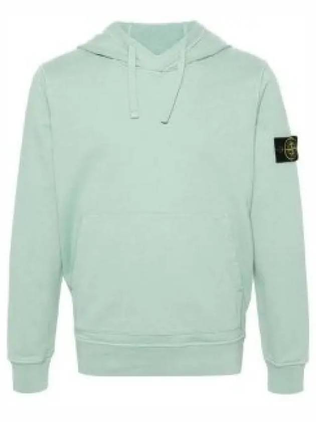 Logo Patch Drawstring Hoodie Green - STONE ISLAND - BALAAN 2