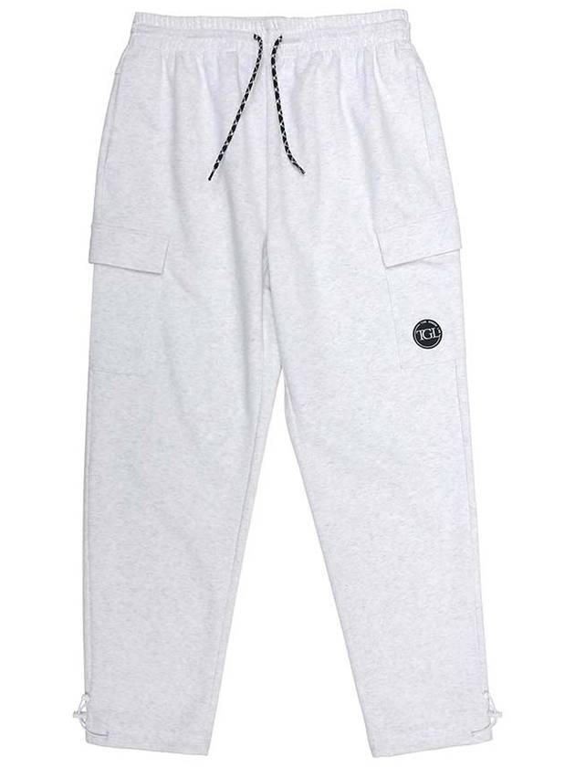 Cargo Jogger Track Pants White Melange Grey - THE GREEN LAB - BALAAN 4