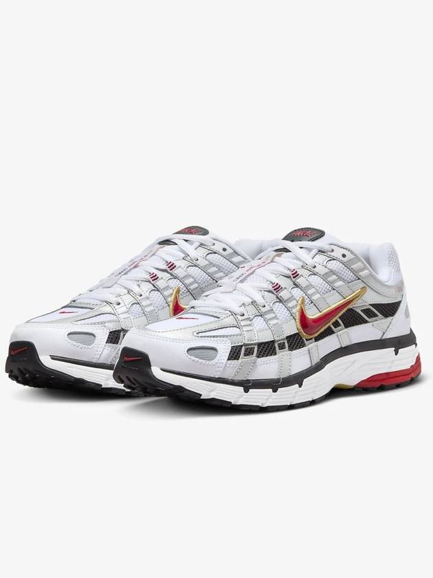 P 6000 Metallic Low Top Sneakers Silver Red - NIKE - BALAAN 6