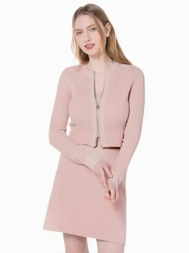 JEANS Women s Pink Premium 2 IN 1 AOP Cardigan J222944 TF6 - CALVIN KLEIN - BALAAN 1