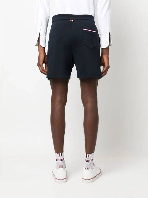 Men's RWB Striped Cotton Bermuda Shorts Navy - THOM BROWNE - BALAAN 6