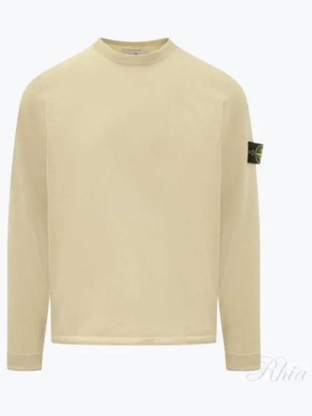 Raw Hand Cotton Crewneck Knit Top Beige - STONE ISLAND - BALAAN 2