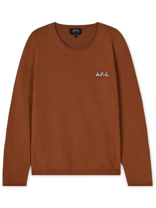 Embroidered Logo Knit Top Brown - A.P.C. - BALAAN 2