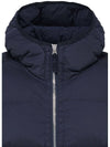 Seamless Logo Nylon Hooded Down Jacket Navy - STONE ISLAND - BALAAN 4