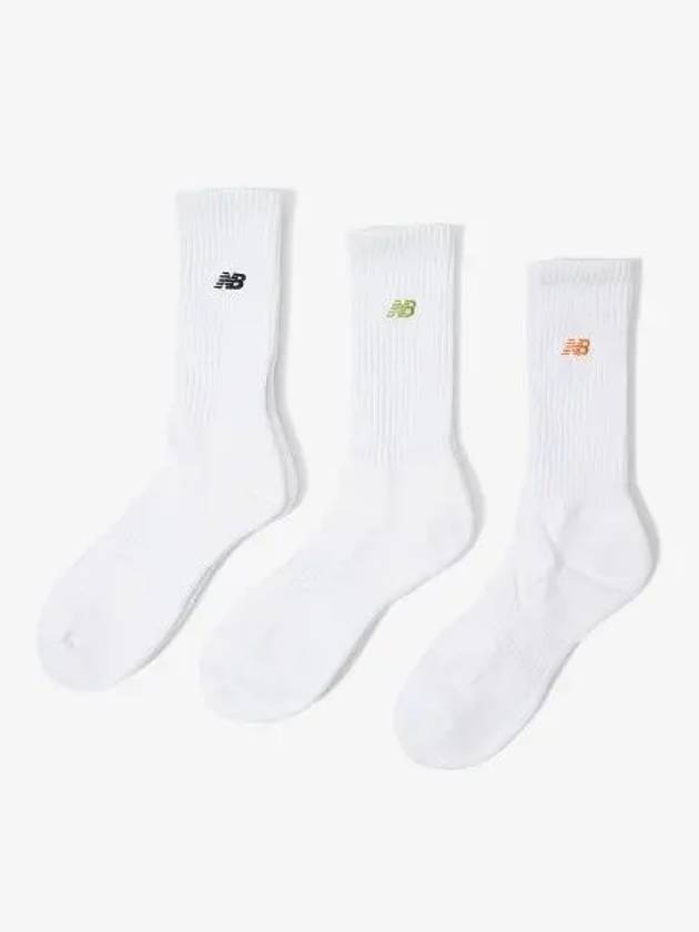 NBGEEAP112 MEN color embroidery socks 3 pack white - NEW BALANCE - BALAAN 1