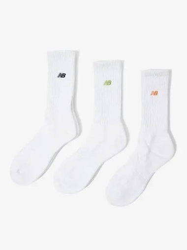 NBGEEAP112 MEN color embroidery socks 3 pack white - NEW BALANCE - BALAAN 1