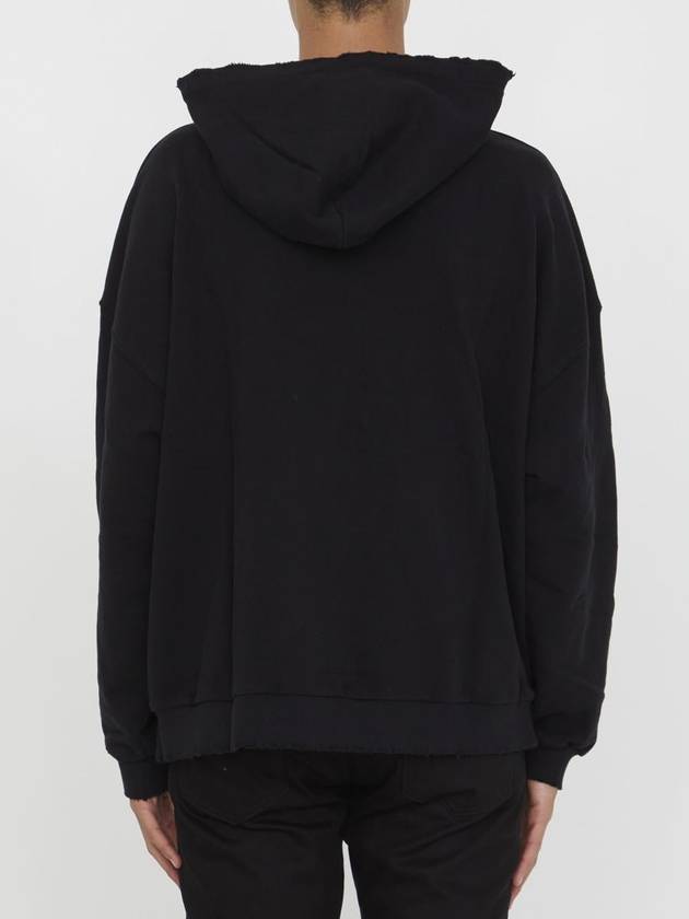 Monogram Popover Hoodie Black PMBB126E23FLE0011003 - PALM ANGELS - BALAAN 5