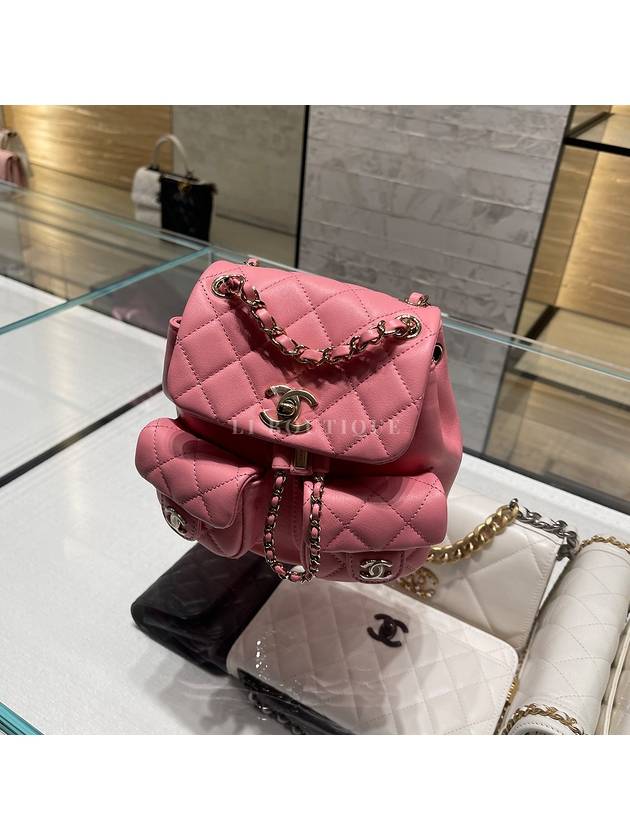 Gold Hardware Two-pocket Calfskin Small Backpack Light Pink - CHANEL - BALAAN 4