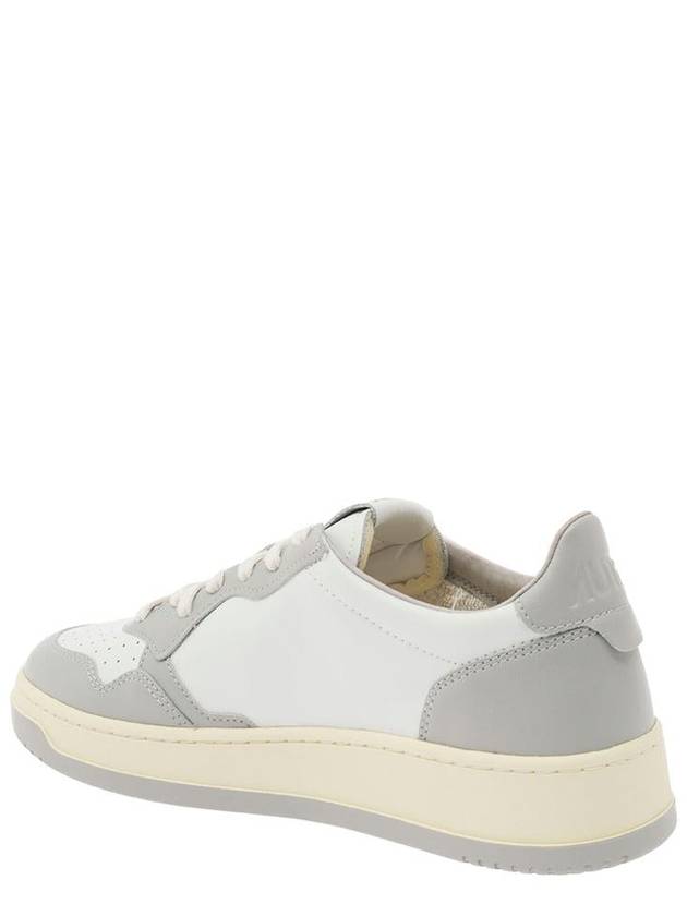 'Medalist' White And Grey Low Top Sneakers With Logo Detail In Leather Man - AUTRY - BALAAN 3