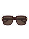 Eyewear Oversized Frame Sunglasses Brown - BOTTEGA VENETA - BALAAN.